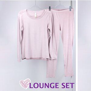 JESSICA SIMPSON | LONG SLEEVE FUZZY FLEECE 2PC LOUNGEWEAR | PINK PAJAMA SIZE M